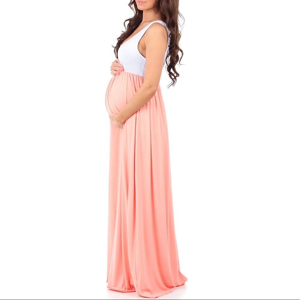 Motherbee Maternity Coral Maxi Dress! ✨